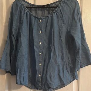 Women's Blue Button-Up Top